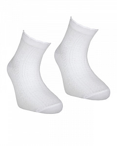 Белые ажурные носки для девочки  BELINO